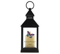 1stclassgifts In Loving Memory Of Butterfly Design Memorial Black Lantern Remembrance Keepsake Mum Dad Granny Papa Aunty (UV PRINTED) (Dad)