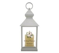 1stclassgifts In Loving Memory Of Doves Design Memorial White Lantern Remembrance Keepsake Mum Dad Granny Papa Aunty (UV PRINTED) (Husband)
