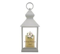 1stclassgifts In Loving Memory Of Doves Design Memorial White Lantern Remembrance Keepsake Mum Dad Granny Papa Aunty (UV PRINTED) (Dad)