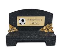 1stclassgifts In Loving Memory Of Memorial Bench With Plaque Grave Marker With Football Design Mum Dad & Lots More Black/Gold (UV PRINTED) (Wife)
