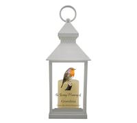 1stclassgifts In Loving Memory Of Robin Design Memorial White Lantern Remembrance Keepsake Mum Dad Granny Papa Aunty (UV PRINTED) (Grandma)