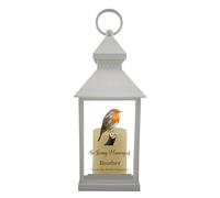 1stclassgifts In Loving Memory Of Robin Design Memorial White Lantern Remembrance Keepsake Mum Dad Granny Papa Aunty (UV PRINTED) (Brother)