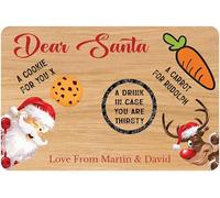 1stclassgifts Personalised Christmas Eve Plate/Tray/Board Dear Santa Xmas Kids Children's Treat Selection of Colours Available (UV Printed) (Light Wood)