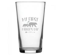 1stclassgifts Personalised Engraved My First Father's Day Conical Pint Glass 20oz (56 lass & Silk Box)