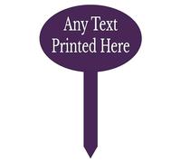1stclassgifts Personalised Oval Garden Stake Spike Sign Marker Any Text Selectio Of Colours Available (UV PRINTED) (Dark Purple)