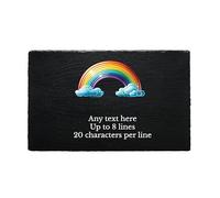 1stclassgifts Personalised Slate Memorial Grave Marker Grave Plaque Remembrance With Rainbow Design (UV PRINTED)
