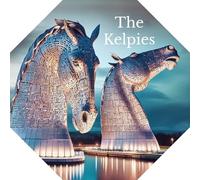 1stclassgifts The Kelpies MDF Octagon Wall Art Selection Of Sizes Scotland (UV PRINTED) (The Kelpies Text, Medium 200x200mm)