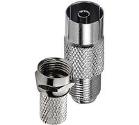 1STec 1 x Screw Type Female Coaxial TV Socket with Standard F-connector for 6mm RG6 CT100 WF100 Freeview Satellite Aerial Extension Wire to a Push on to Male UHF Coax Replacement Termination Adaptor