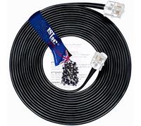 1STec 100M ADSL 2+ RJ11 Modem Extension Cable for BT Infinity Sky Q Talktalk Plusnet EE Vodafone Now Broadband First Utility & Post Office FTTC Fibre/Standard Internet Connections 100 Metre Black