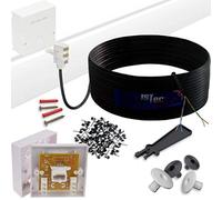 1STec 100m DIY BT Openreach Phone/ADSL Fibre Broadband Kit with Solid Core Twisted Pair Cable + Plug + 2/3a Surface Mount Wall Box + Grommets + Clips + Screws + Instructions (100 Metre, Black)