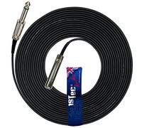 1STec 15m Long 6.35mm Mono REAN Neutrik Professional ¼ Inch Jack to Socket DJ Mic Extension Music Instrument Lead with Male Female Metal Connectors Screened cable & Strain Relief Plugs (15 Metre)