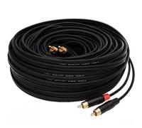 1STec 15m Long Professional Studio DJ Grade 2 RCA Phono Male Plug to Stereo Audio Lead with 99% OFC Screened Copper Cable Metal Connectors for Mixing Desk TV DVD to Amplifier (15 Metre)