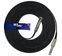 1STec 15m Long Stereo Rean Neutrik Professional 6.35mm or ¼ Inch Big Jack Plug to Socket Headphone Extension Lead with Male to Female Metal Connectors Screened cable with Strain Relief (15 Metre)