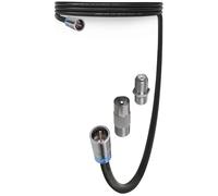 1STec 1m Black Virgin Media Quick Fit Male Push On To or Over Female F-connector Isolator IEC Gold Plated Extension Cable for V6 TIVO Set Top Box or VIVID Fibre Super Hub Broadband Modems 1 Metre