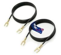 1STec 2 x 1.5m Turntable Record Player Earth Grounding Wire to Stop Feedback Humming or Buzzing (2 x 1.5 Metre, Black)