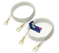 1STec 2 x 1.5m Turntable Record Player Earth Grounding Wire to Stop Feedback Humming or Buzzing (2 x 1.5 Metre, White)