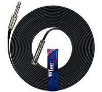 1STec 20m Long 6.35mm Mono REAN Neutrik Professional ¼ Inch Jack to Socket DJ Mic Extension Music Instrument Lead with Male Female Metal Connectors Screened cable & Strain Relief Plugs (20 Metre)