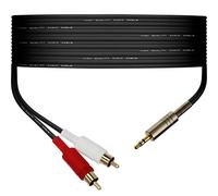1STec 25m 3.5mm or 1/8" Jack Plug to 2 x RCA Male Phono connectors Cable connects Headphone Output on Audio Devices to a HiFi Amplifier Auxiliary/AUX Input on an Amp (25 Metre)