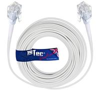 1STec 3M ADSL2+ Super High Speed Cat5e RJ11 Broadband Hub Internet Extension Cable for BT Infinity Sky Q Talktalk Plusnet EE Vodafone Post Office Router on Fibre or Standard Services 3 Metre White