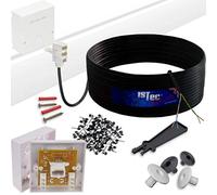 1STec 40m DIY BT Openreach Phone/ADSL Fibre Broadband Kit with Solid Core Twisted Pair Cable + Plug + 2/3a Surface Mount Wall Box + Grommets + Clips + Screws + Instructions (40 Metre, Black)