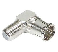 1STec F-Type Female to Quick Push On Male Plug Right Angle 90° Degree Connector F-pin Coax Coaxial Cable Quick Connect Adapte