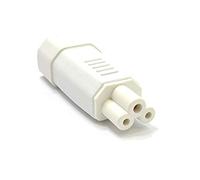 1STec IEC 250V 10A C14 Electrical Plug to C5 Cloverleaf Mickey Mouse Type Electric Socket for Converting Domestic Appliance Mains Power Cable Lead Converter Adaptor (C14 to C5, White)