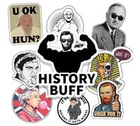 1step2dream 50 Funny History Meme Stickers Pack,History Nerd Stickers, Funny & Witty Design Stickers for Teacher for Students-Best Gift for History Buff,History Teacher Gifts
