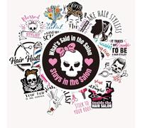 1step2dream Barber Stickers, Hair Stylist Decals for Water Bottles & Laptops - Hair Hustler Salon Accessories, Barber Party Decorations, Gifts for Men & Women