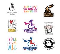 1step2dream Disability Pride Stickers - Vinyl Support Decals for Water Bottles & Laptops, Waterproof Equality Gifts for Professionals, Rights Awareness Office Decor
