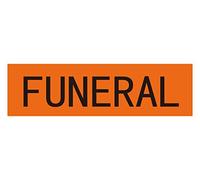 1step2dream Funeral Stickers Bright Orange - 11" x 3.5" Remembrance Decals for Car Bumper - Funeral Procession Identification Sticker