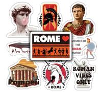 1step2dream Funny Ancient Rome Stickers - Historical Decals for Water Bottles, Laptop, Phone, Journal | Gift for History Lovers, Teachers & Students