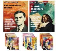 1step2dream Mathematician Posters Set | Math Classroom Decor, Middle School Math Posters, Engaging Science Classroom Decorations & Bulletin Board Kits - 11x14 Inch Math Enthusiasts