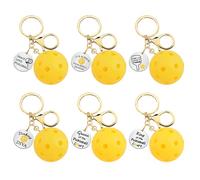 1step2dream Set of 6 Colorful Pickleball Keychains: Perfect Accessories for Pickleball Enthusiasts | Pickleball Lover Gifts in Bulk, Pickleball_keychain