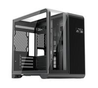 1st Player RT5 Micro ATX PC Gaming Case - Dual Chamber, LED Screen and Curved Panoramic Tempered Glass (RT5 Black No Fans)