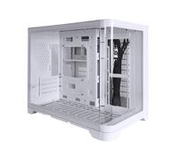 1st Player UV6 Micro ATX White PC Gaming Case - Dual Chamber, Curved Panoramic Tempered Glass - UV6 White No Fans
