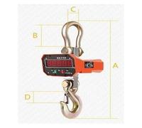 1T/2T/3T Digital Lifting Scale Display Aluminum Shell Wireless Remote Control Industrial Weighing Crane for Garage Farm,Orange-3T