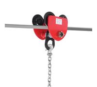 1T Manual Beam Trolley, Adjustment Width 65-95mm Rolling Trolley | Heavy Duty Manual Sliding Beam Trolley with Lifting Ring, Compact Push Beam Trolley for Docks, Factories, Warehouses