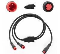 1T2 Y-Splitter Extension Wire With Julet Type 2pin Connector for Bike Headlight Cable in eBike Conversion Kits (2pin, 7" in length, 2 Male to 1 Femal)
