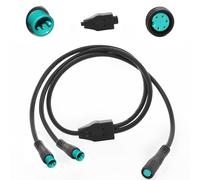1T2 Y-Splitter Extension Wire With Julet Type 5pin Connector for Bike Headlight Cable in eBike Conversion Kits (5pin, 7" in length, 2 Male to 1 Femal)