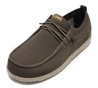 1TAZERO mens casual loafers slip on walking hiking house comfort lightweight, khaki, 12.5 UK