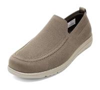 1TAZERO Mens Wide Width Slip On Shoes with Arch Support Insoles Men Lightweight Casual Loafer for Elderly & Wide Feet Plantar Fasciitis Walking Shoes