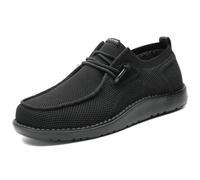 1TAZERO Wide-Shoes for Men-Slip on Walking-Loafers Casual-Shoes - Wide Width Comfortable Orthopedic Shoes for Men with Arch Support for Plantar Fasciitis, Black, 13 XX-Wide