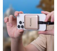 1TB Transcend ESD420 Portable Magnetic SSD USB 20Gbps Type-C Magsafe (Champagne Gold)