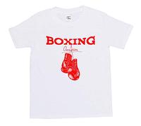 1Tee Boys Boxing Champion with Vintage Boxing Gloves T-Shirt White 7-8 Years