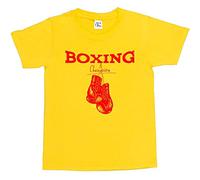 1Tee Boys Boxing Champion with Vintage Boxing Gloves T-Shirt Yellow 9-11 Years