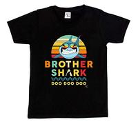 1Tee Boys Brother Shark T-Shirt Black 5-6 Years