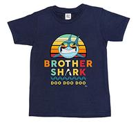 1Tee Boys Brother Shark T-Shirt Navy Blue 9-11 Years