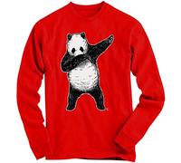 1Tee Boys Dabbing Panda Sweatshirt Jumper Red 7-8 Years