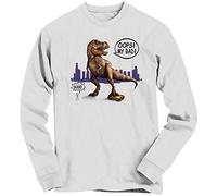 1Tee Boys Dinosaur Crushing Car 'Oops My Bad' Sweatshirt Jumper White 9-11 Years