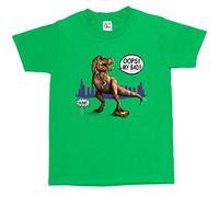 1Tee Boys Dinosaur Crushing Car 'Oops My Bad' T-Shirt Green 5-6 Years